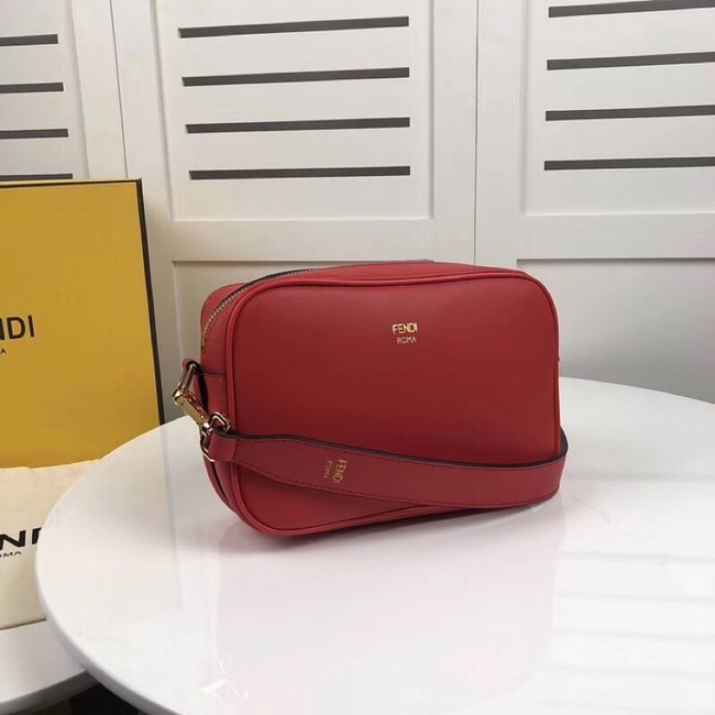 Fendi MINI CAMERA CASE Red leather bag 8BS019A