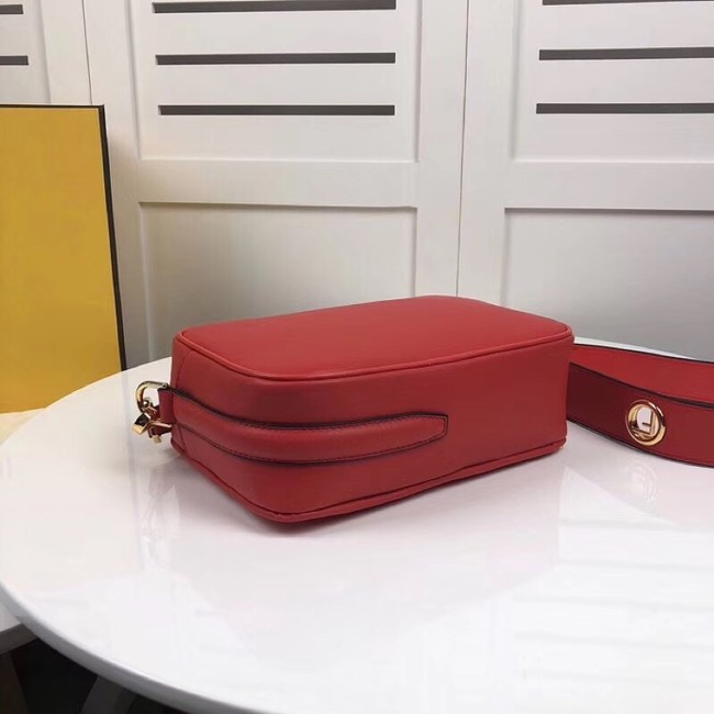 Fendi MINI CAMERA CASE Red leather bag 8BS019A