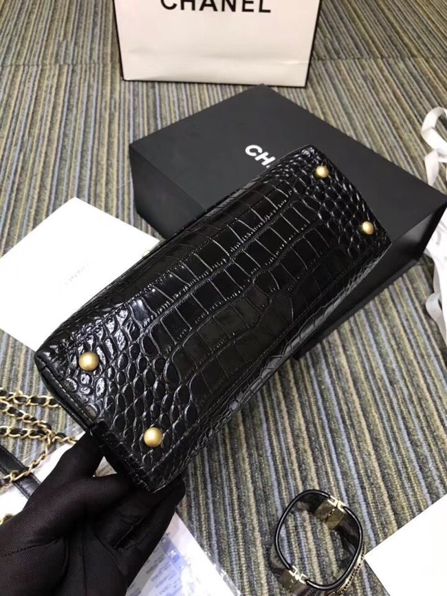 Chanel flap bag with top handle A93737 black