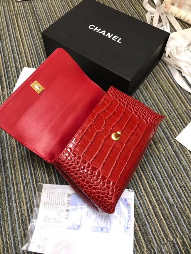 Chanel flap bag with top handle A93737 red