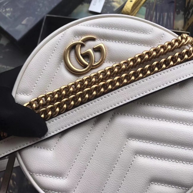 Gucci GG Marmont mini round shoulder bag 550154 white