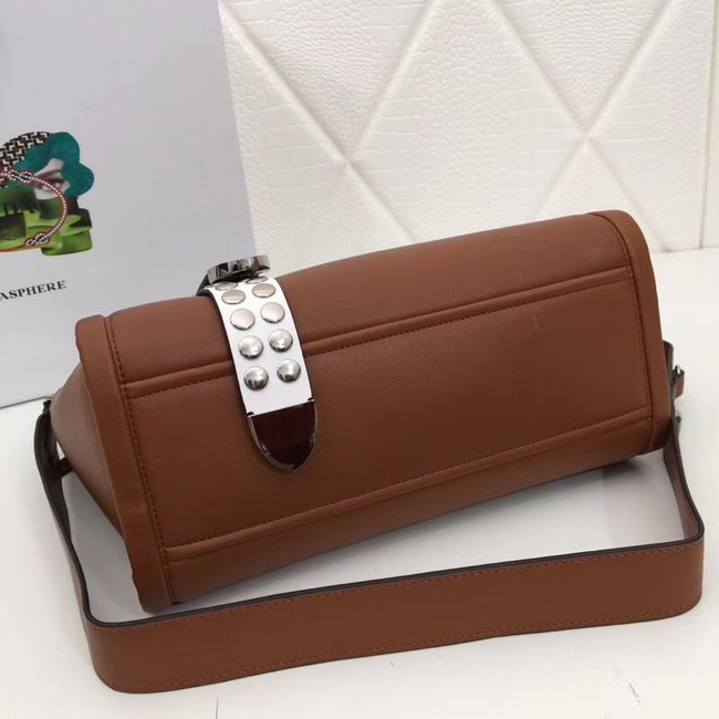 Prada Concept Leather handbag 1BA175 Brown