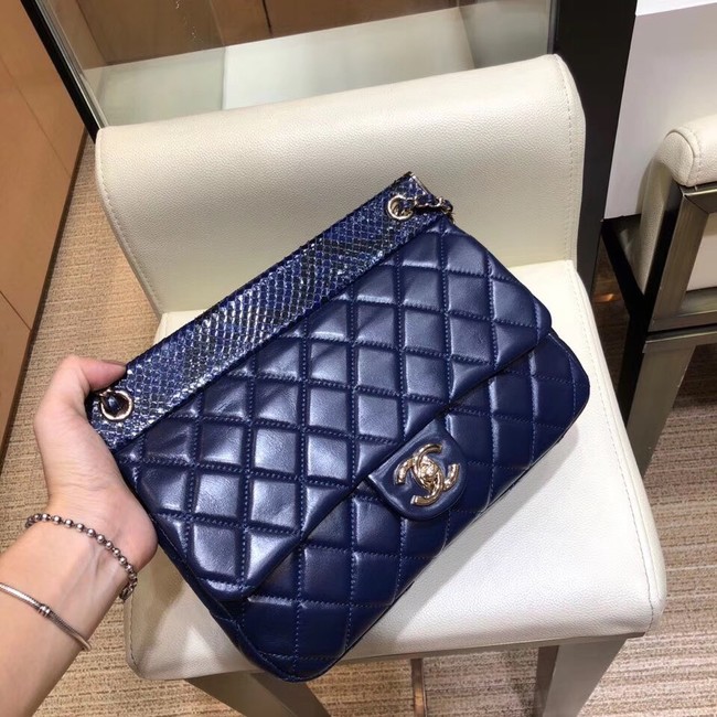 Chanel Calfskin & Gold-Tone Metal A95109 blue