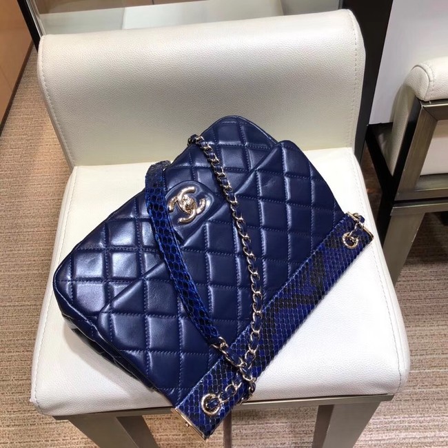 Chanel Calfskin & Gold-Tone Metal A95109 blue