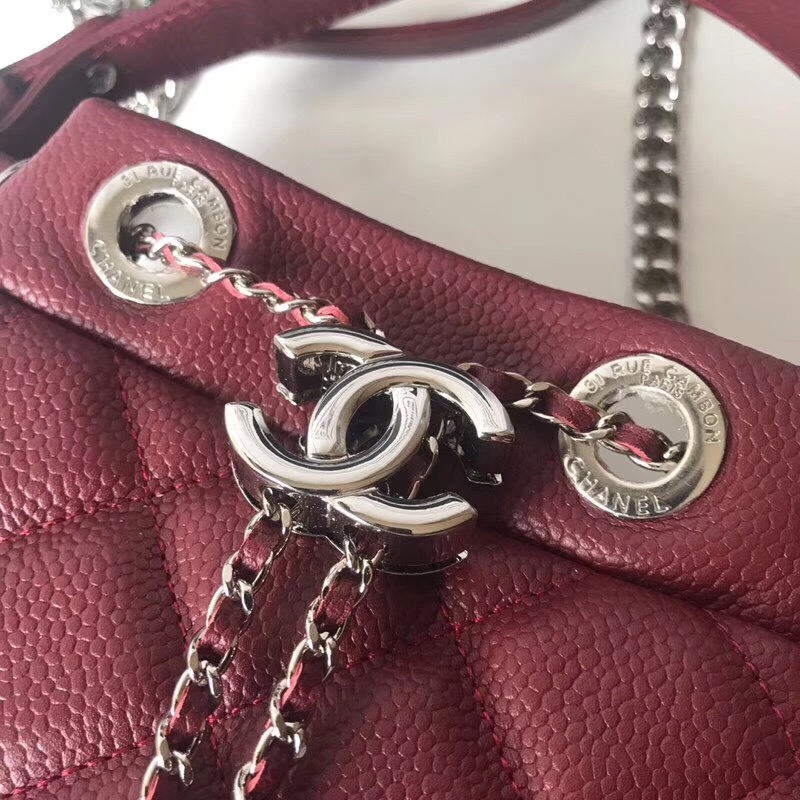 Chanel drawstring bag A91273 Burgundy