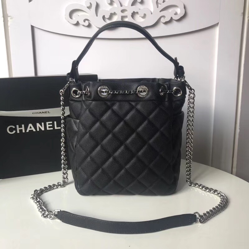 Chanel drawstring bag A91273 black