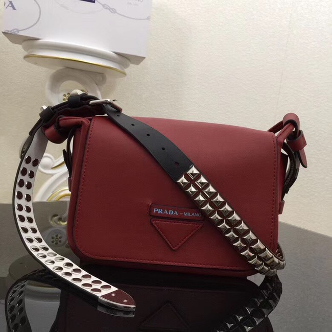 Prada Concept calf leather bag 1BD123 Wine