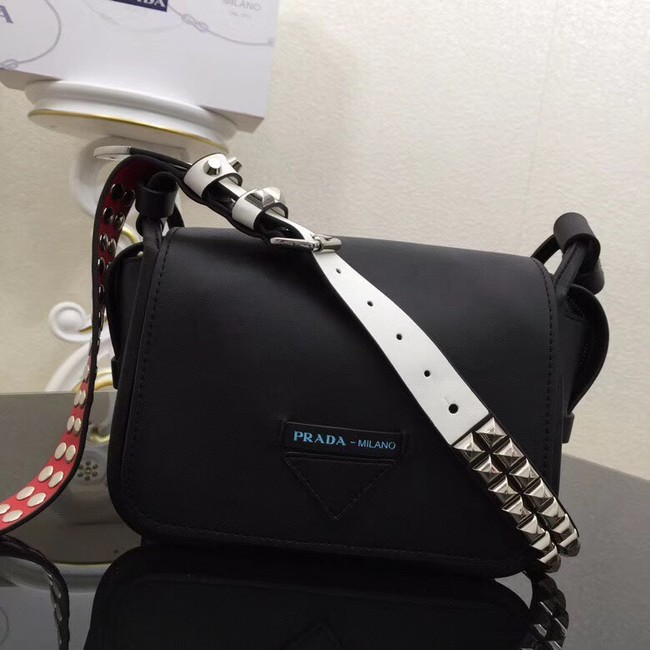 Prada Concept calf leather bag 1BD123 black&white