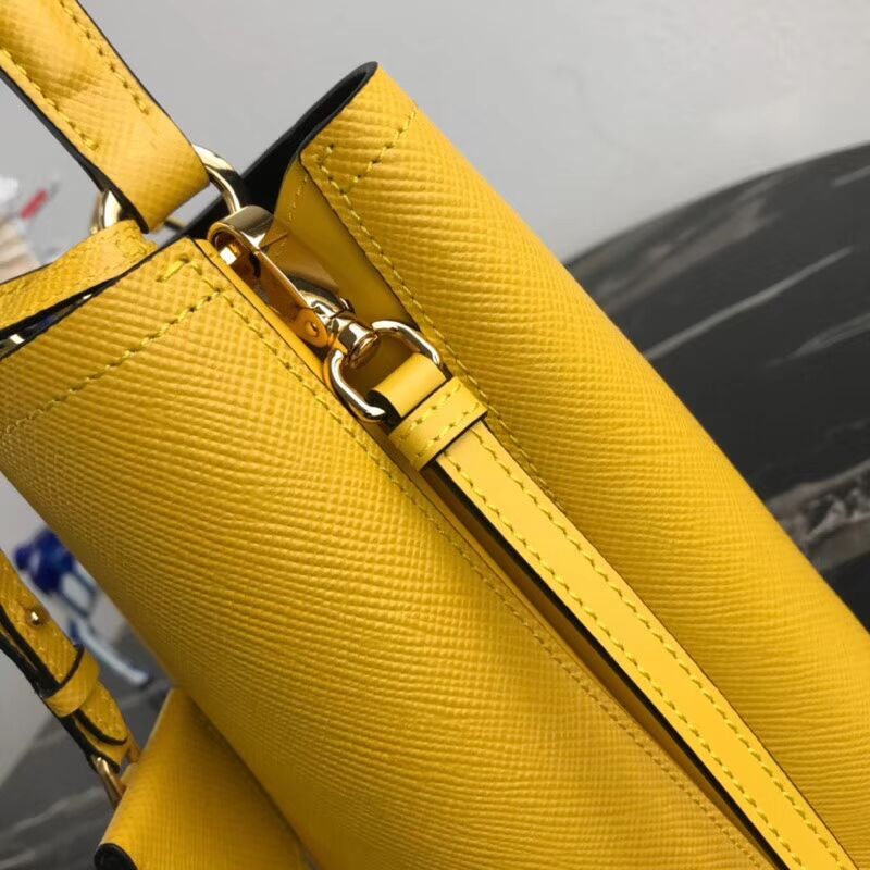 Prada Double Saffiano leather bag 1BA212 lemon