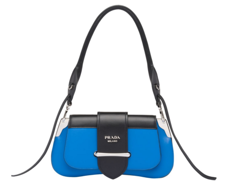 Prada Sidonie leather shoulder bag 1BD168 blue