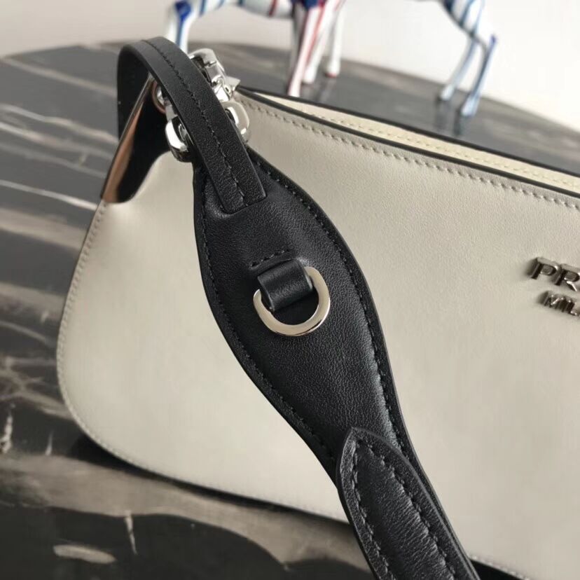 Prada Sidonie leather shoulder bag 1BH111 white