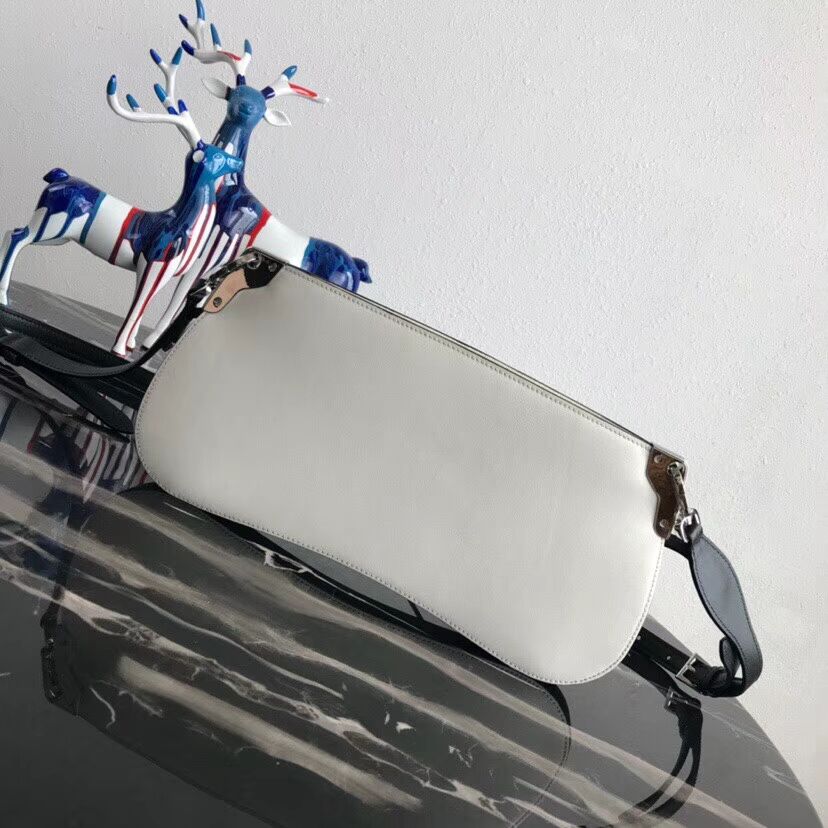 Prada Sidonie leather shoulder bag 1BH111 white