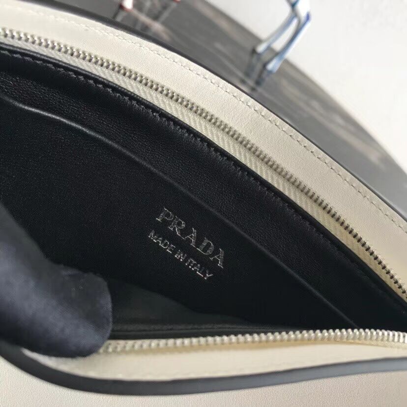 Prada Sidonie leather shoulder bag 1BH111 white