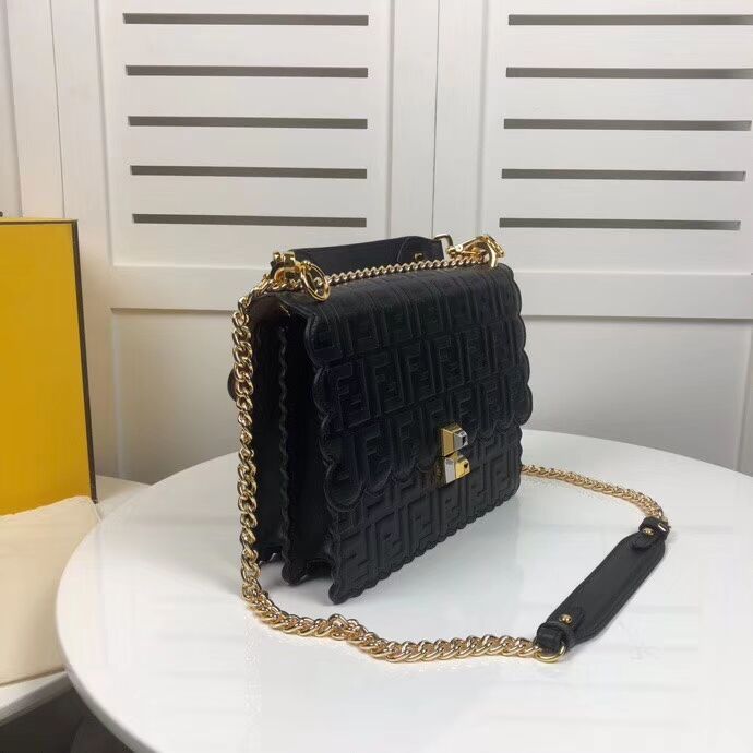 Fendi KAN I F leather bag 8BF053 Black