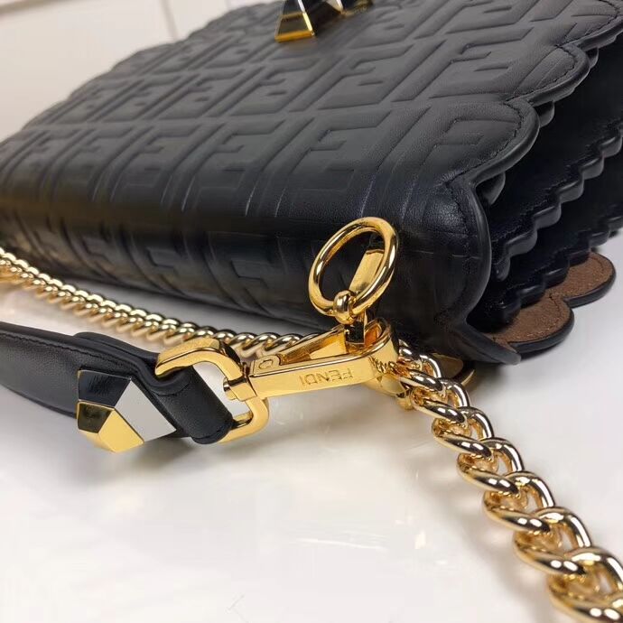 Fendi KAN I F leather bag 8BF053 Black