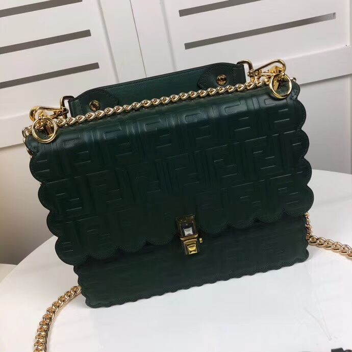 Fendi KAN I F leather bag 8BF053 green