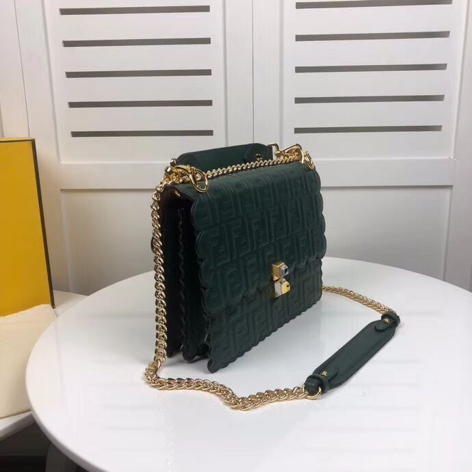 Fendi KAN I F leather bag 8BF053 green