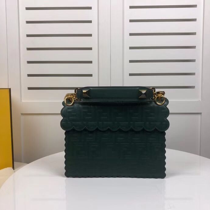 Fendi KAN I F leather bag 8BF053 green