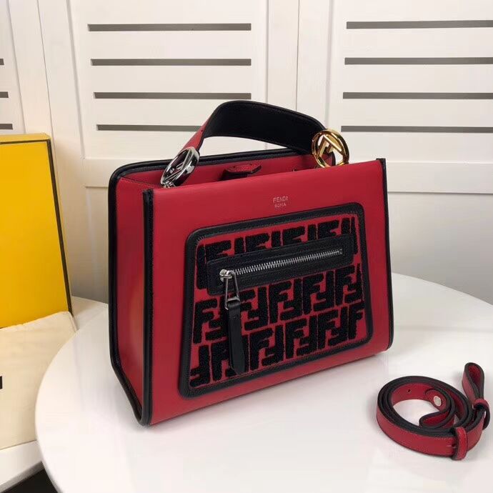 Fendi KAN I F leather bag 8DH844 red