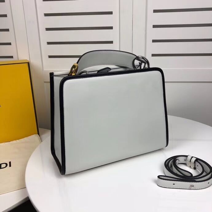 Fendi KAN I F leather bag 8DH844 white