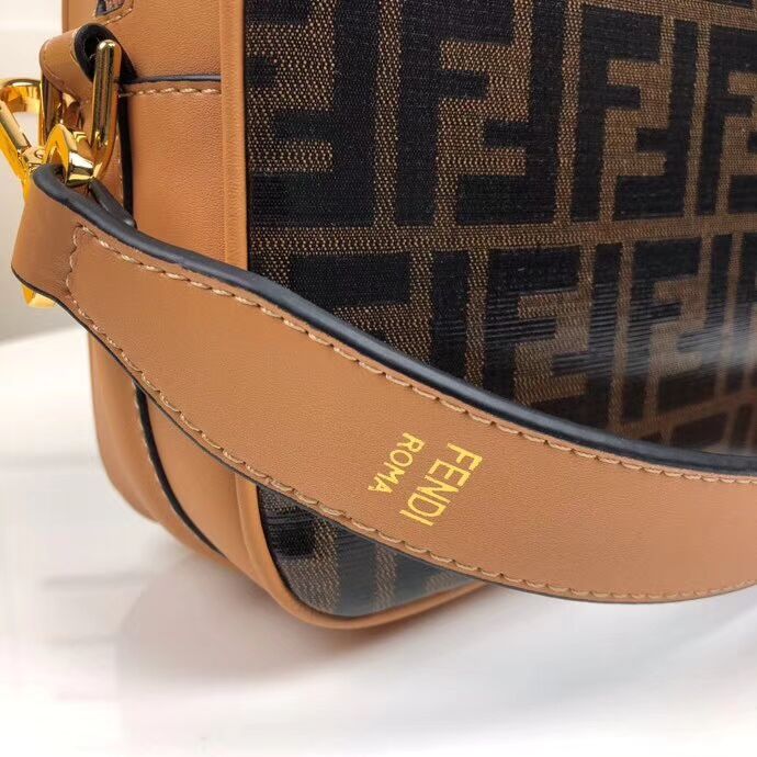 Fendi MINI CAMERA CASE Multicolor canvas bag 8BF097 apricot