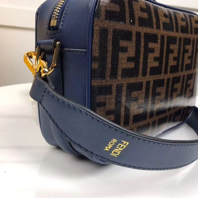 Fendi MINI CAMERA CASE Multicolor canvas bag 8BF097 blue