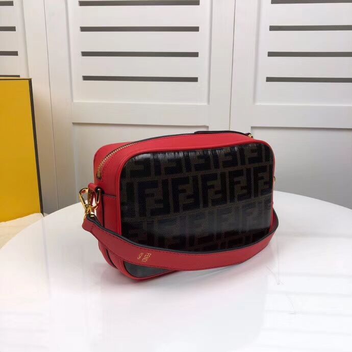 Fendi MINI CAMERA CASE Multicolor canvas bag 8BF097 red