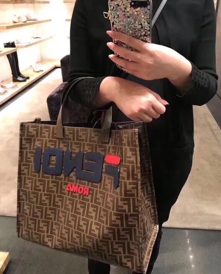 Fendi SHOPPER F1843 brown&blue