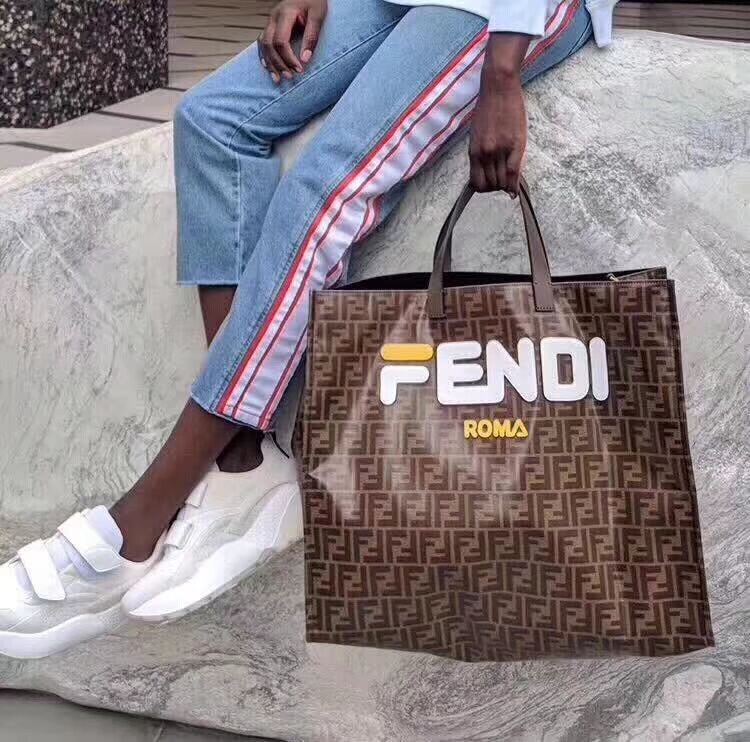 Fendi SHOPPER F1843 brown&white