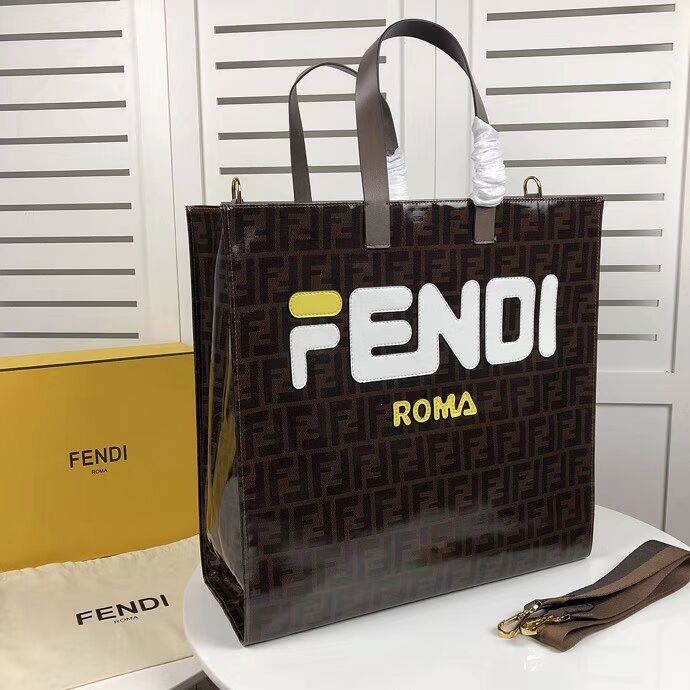 Fendi SHOPPER F1843 brown&white