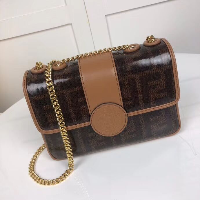 Fendi WALLET ON CHAIN 8HF836 brown