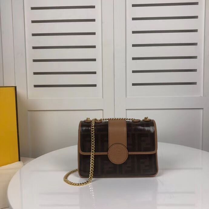 Fendi WALLET ON CHAIN 8HF836 brown