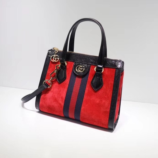 Gucci Ophidia small GG tote bag 547551 red suede