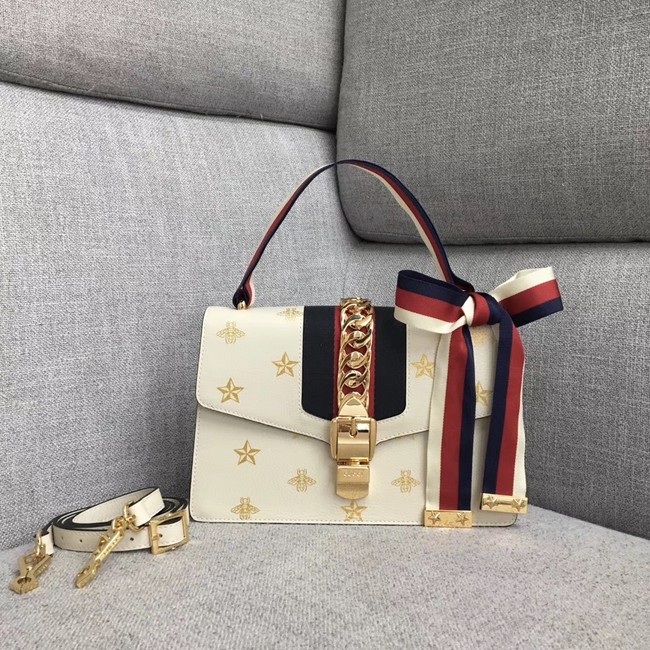 Gucci Sylvie Bee Star small shoulder bag A421882 white