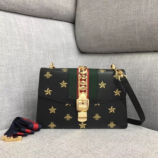 Gucci Sylvie small shoulder bag A421882 black