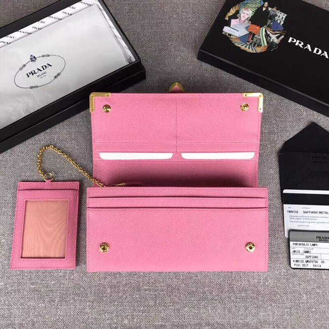 Prada Cahier Saffiano Leather Wallet Large 1MH132 pink