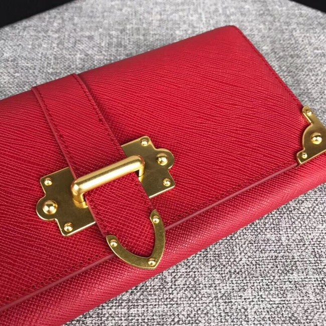 Prada Cahier Saffiano Leather Wallet Large 1MH132 red