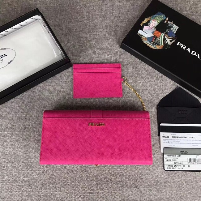 Prada Cahier Saffiano Leather Wallet Large 1MH132 rose