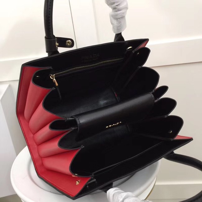 Prada Calf leather bag 1BA050 black&red