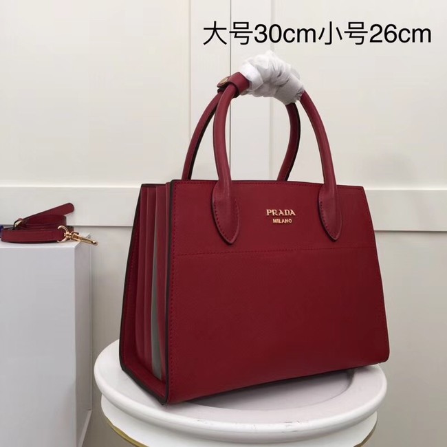 Prada Calf leather bag 1BA050 red&grey