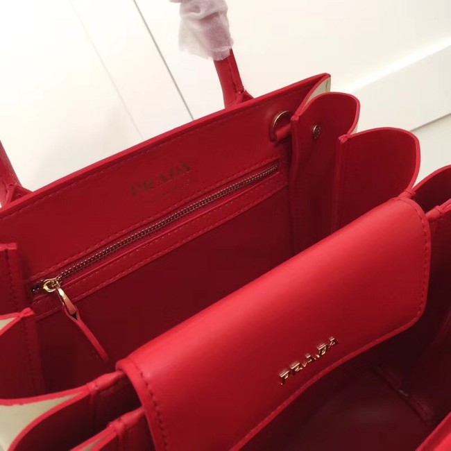 Prada Calf leather bag 1BA050 red&white