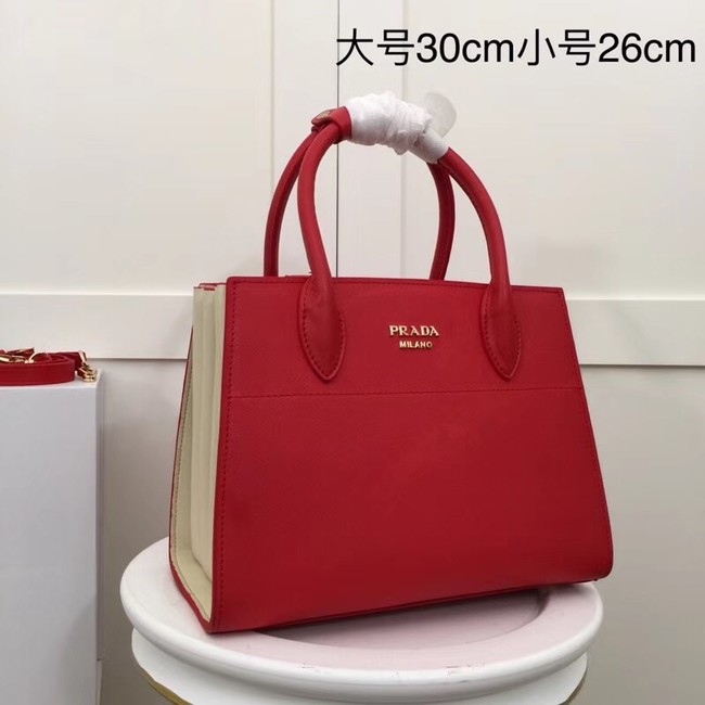 Prada Calf leather bag 1BA050 red&white