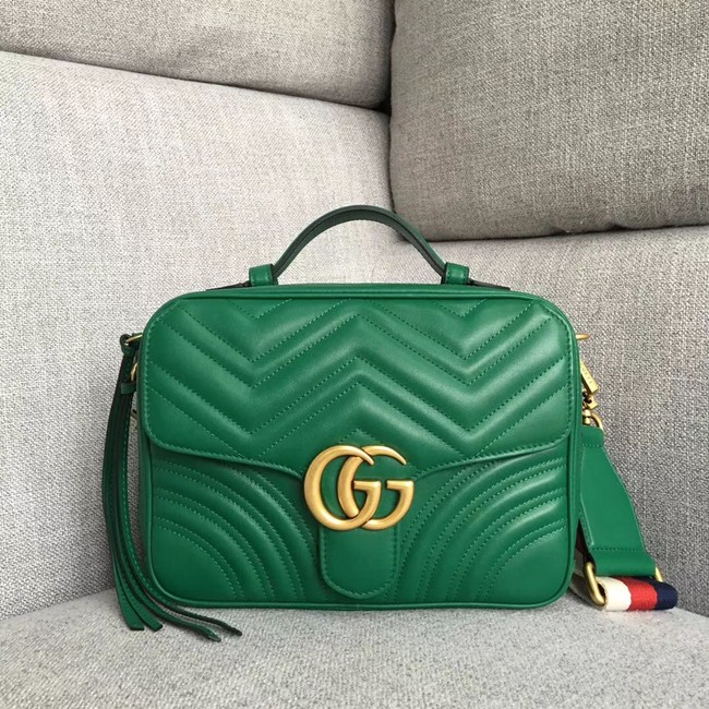 Gucci GG Marmont small shoulder bag 498100 green