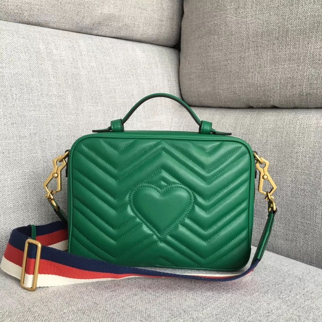 Gucci GG Marmont small shoulder bag 498100 green