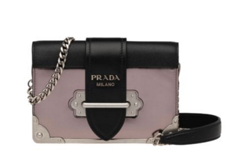 Prada Cahier calf leather bag 1BH018 pink