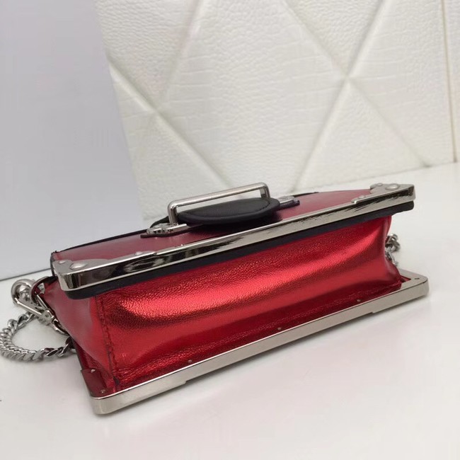 Prada Cahier calf leather bag 1BH018 red