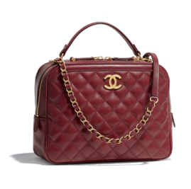 Chanel vanity case Calfskin & Gold-Tone Metal A57906 Burgundy