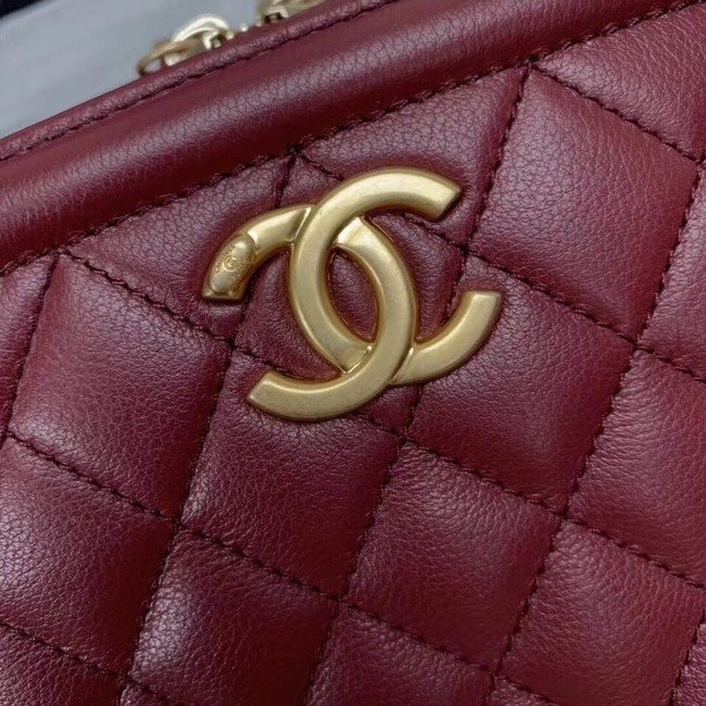 Chanel vanity case Calfskin & Gold-Tone Metal A57906 Burgundy