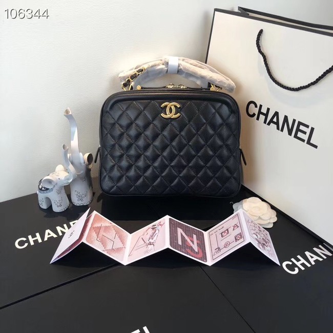 Chanel vanity case Calfskin & Gold-Tone Metal A57906 black