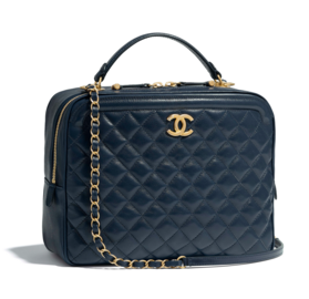 Chanel vanity case Calfskin & Gold-Tone Metal A57906 blue